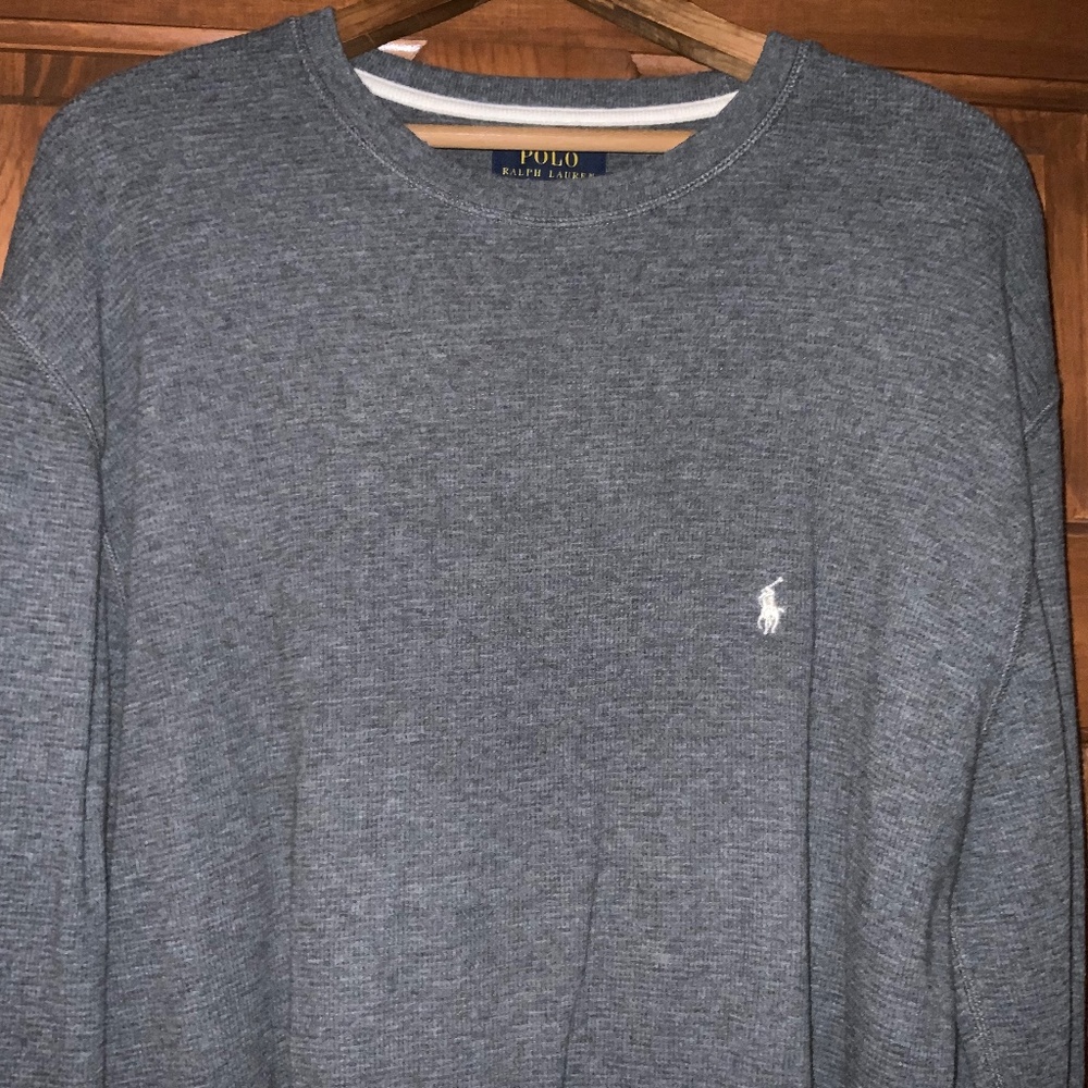 Polo Ralph Lauren LS Thermal Shirt, Mens XL, Grey